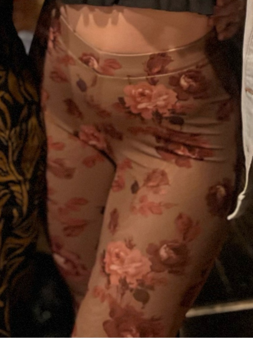 Floral Overlay Pants in Rose Pink and Taupe - Picture 11 of 11